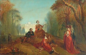 Figures in a Park by Alfred Woolmer